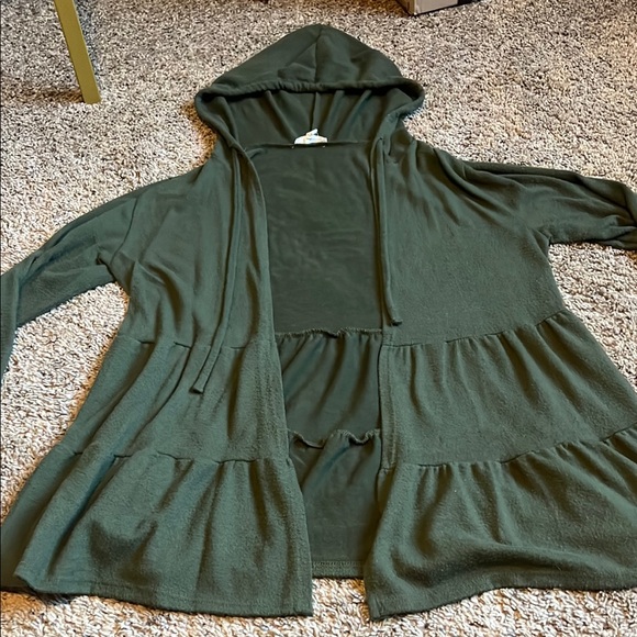 Olive Green Hooded Women's Jacket - Picture 5 of 6